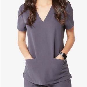 Womens Figs Charcoal Scrub Top Size S